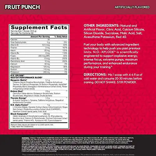 Bsn No-Xplode Legendary Pre-workout-30Serv.-5.5g . Fruity punch . Exp 02/2027