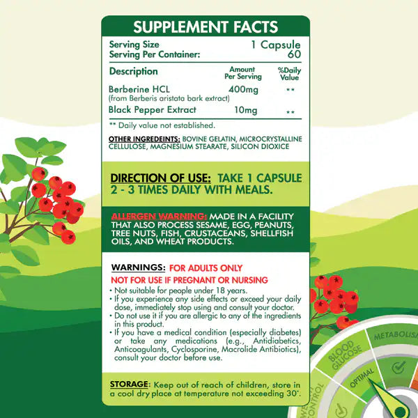Organic nation Berberine-60Serv.-60Caps
