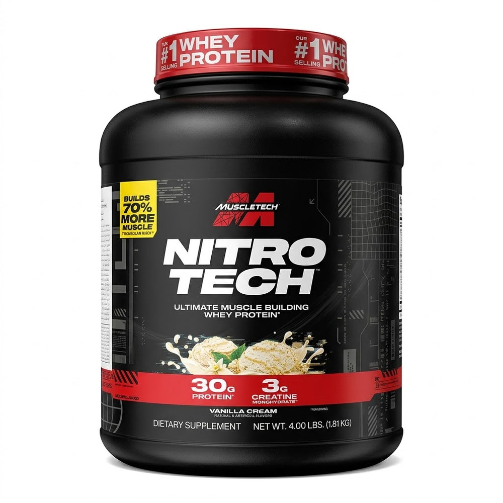 Muscletech Nitro-Tech, Whey Protein Ultimate Muscle Building Formula. 40 Serv 1.8 Kg. Exp 2028