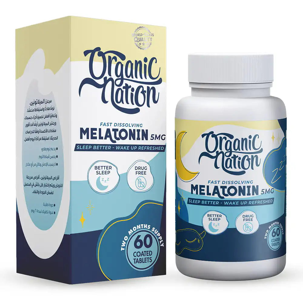 Organic Nation Melatonin 5mg-60Serv.-60Coated Tablets