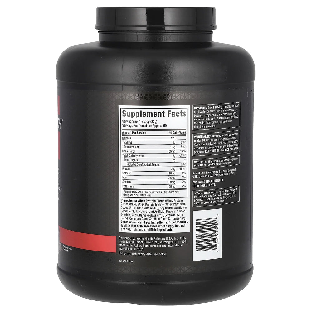 Muscletech Nitro-Tech, بروتين مصل اللبن. 69 حصة 2.27 كجم. تاريخ الانتهاء 10/2027