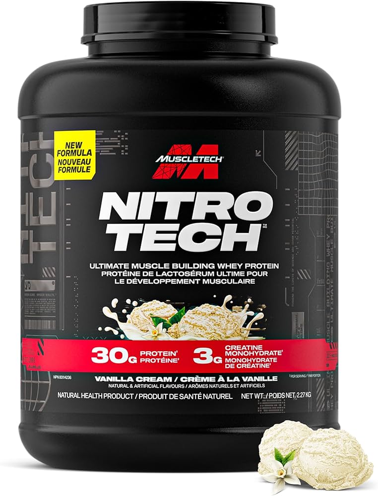 Muscletech Nitro-Tech, Whey Protein Ultimate Muscle Building Formula. 40 Serv 1.8 Kg. Exp 2028