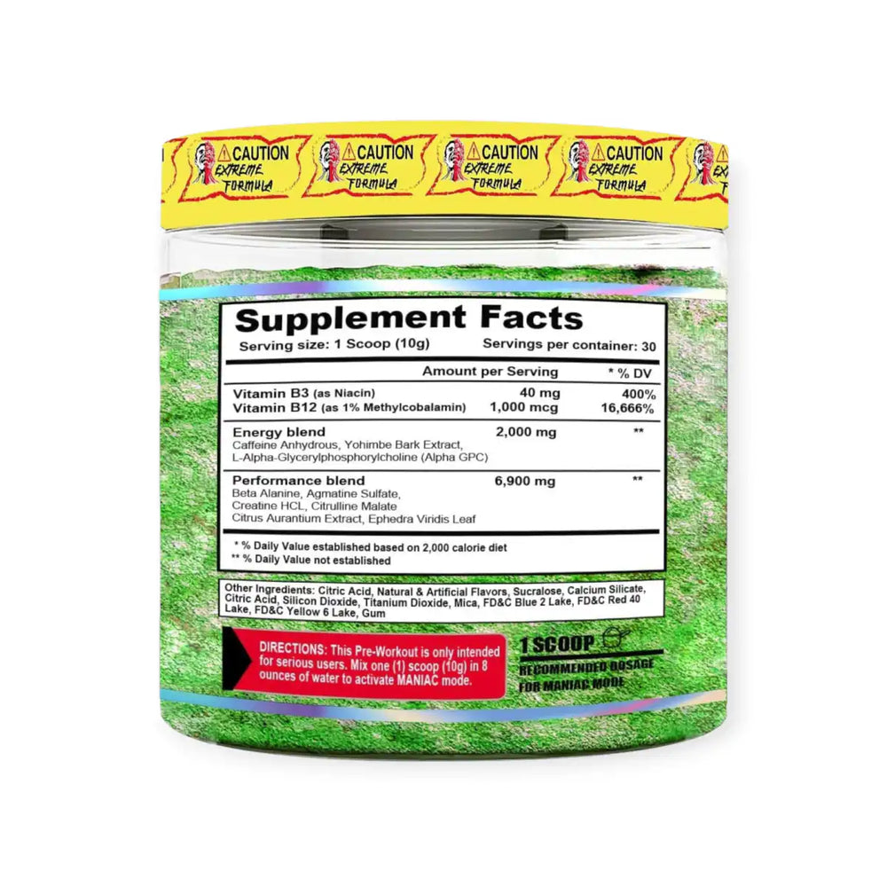 Terror Labz MANIAC.Pre Workout 30.serv . watermelon exp 12/2026