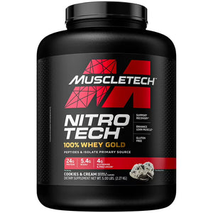 Muscletech Nitro-Tech, بروتين مصل اللبن. 69 حصة 2.27 كجم. تاريخ الانتهاء 10/2027