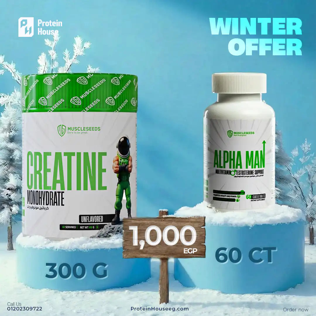Muscleseed Creaseed -60Serv.-300G + Alpha Man Multi-Vitamin + Testosterone Support 60 Tablet