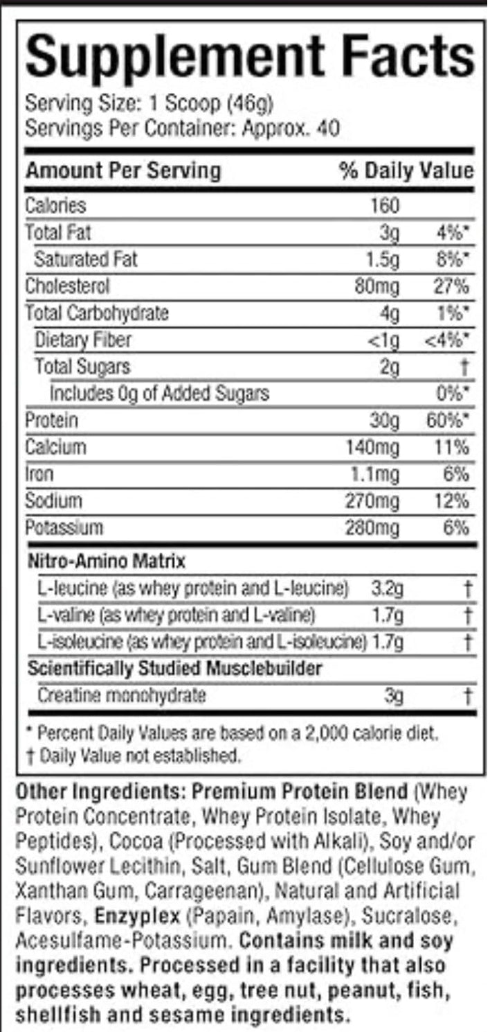 Muscletech Nitro-Tech, Whey Protein Ultimate Muscle Building Formula. 40 Serv 1.8 Kg. Exp 2028