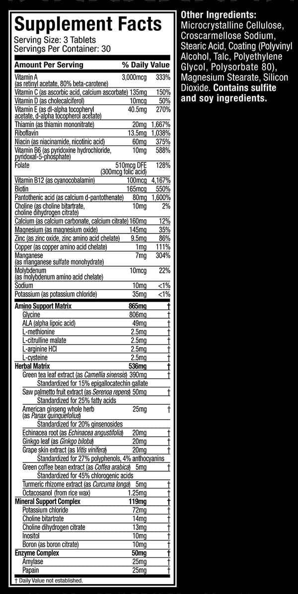 Muscletech platinum multivitamin-30Serv.-90Tabs. Exp 02/07/2028