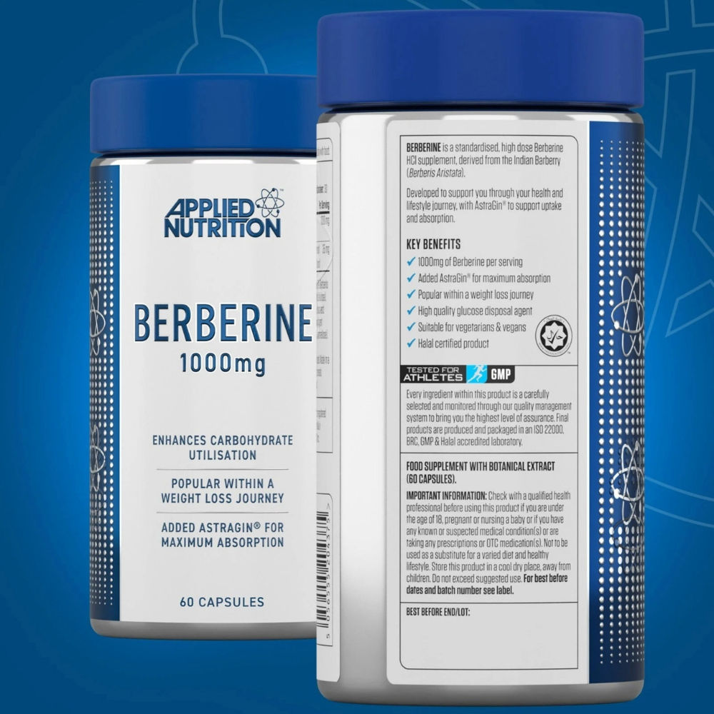 Applied Nutrition Berberine 1000mg with AstraGin – 60 Veg Capsules (30 Servings)