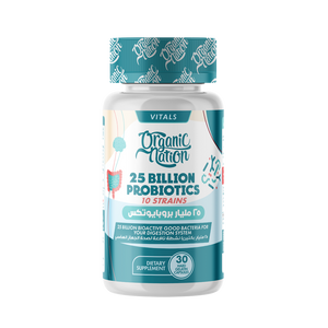Organic Nation Vitals – 25 Billion Probiotics (10 Strains + Prebiotic Fiber) – 30 Hard Gelatin Capsules