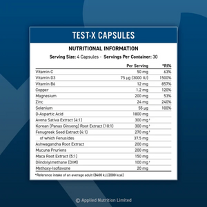 Product Title:
Applied Nutrition TEST-X Testosterone Support – 120 Capsules (30 Servings)