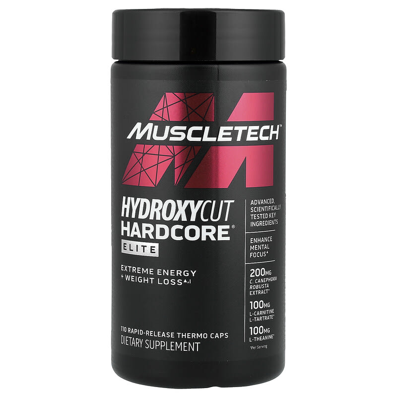 MuscleTech Hydroxycut Hardcore Elite – Extreme Energy & Weight Loss (110 Rapid-Release Thermo Caps) EXP:2028
