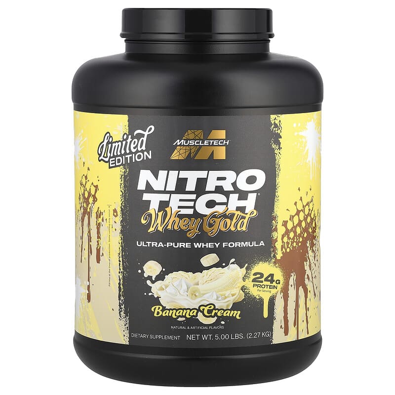 Muscletech Nitro-Tech, Whey Protein . 69 Serv 2.27 Kg. Exp 10/2027 banana spilt