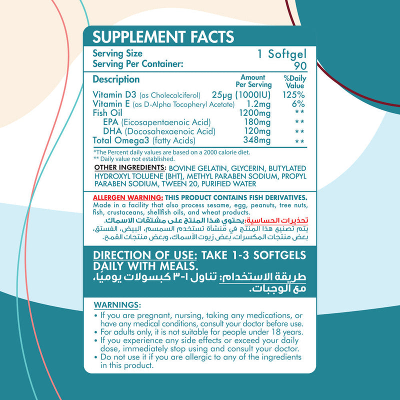 Organic Nation Perfect Omega3 With Vitamin D3-90Serv.-90Capsules