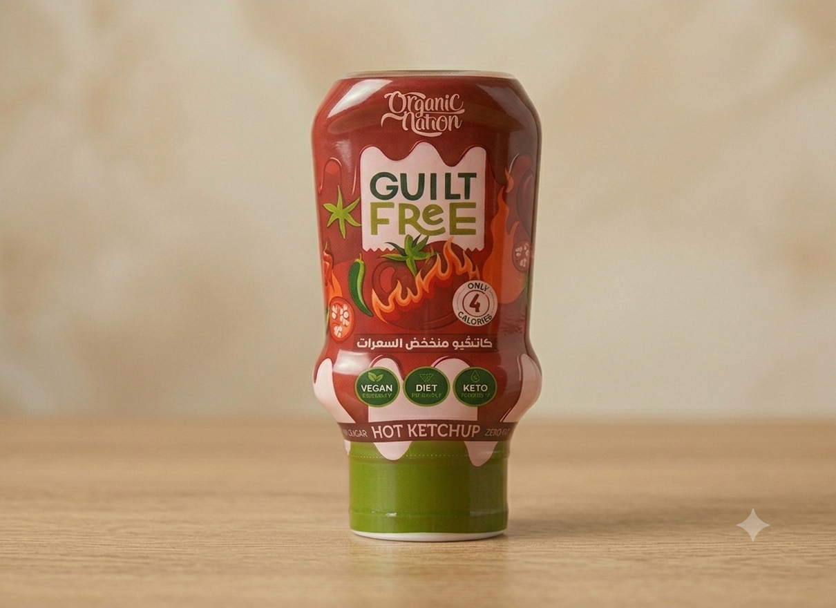 Organic Nation Guilt-Free Hot Ketchup | Low Calorie, Spicy & Keto-Friendly