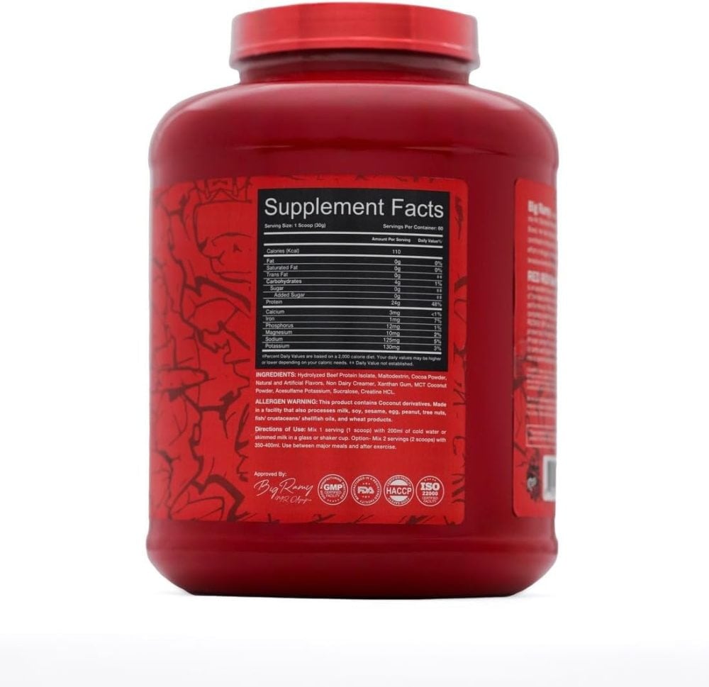 Big Ramy Labs Red Rex Beef Protein Isolate-60Serv.-1814G.-Vanilla - Image 2